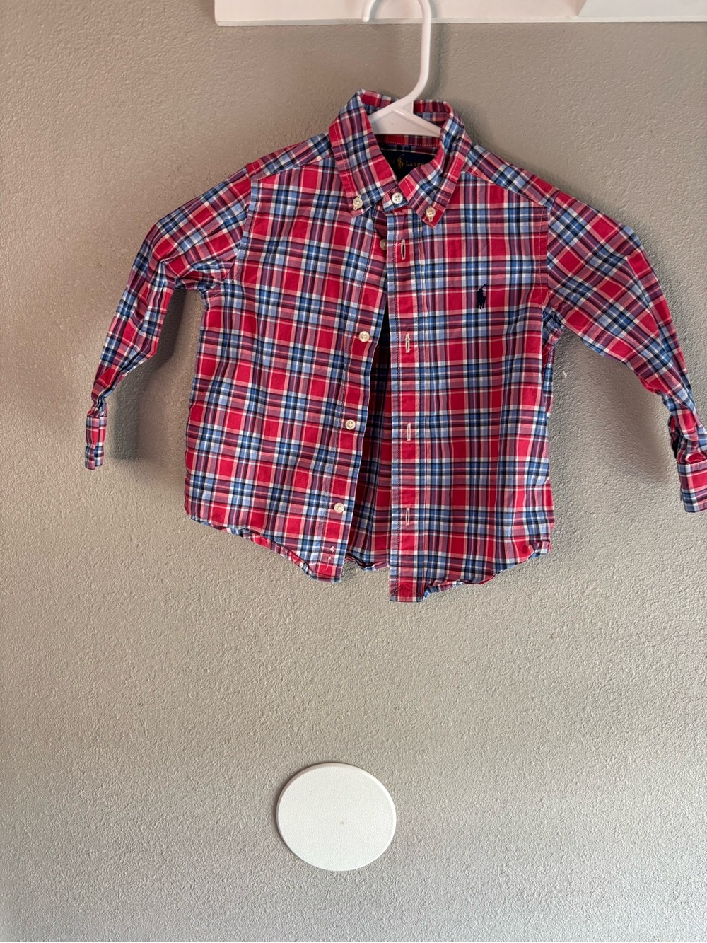 Ralph Lauren Red and Blue Plaid Button-Down Shirt